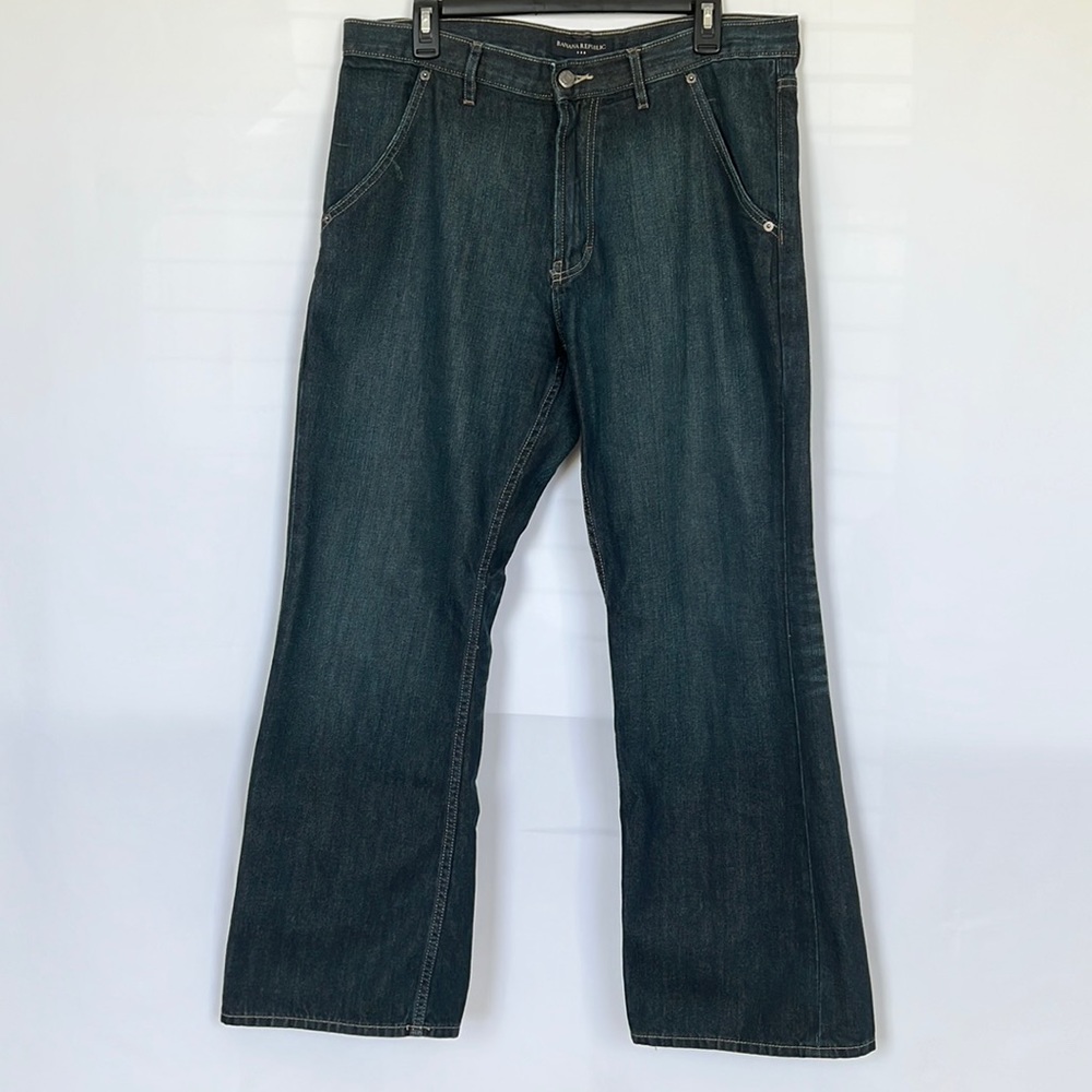 Banana Republic Sz 35/30 Straight Leg Blue Jeans - Picture 2 of 13